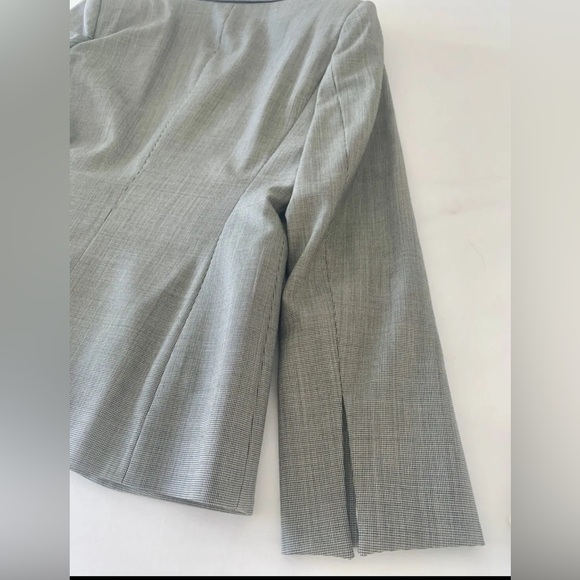 ESCADA Blazer 8 / 38 Black White Check w Faux Shirt Lace Cuffs Lightweight Wool - Picture 10 of 13